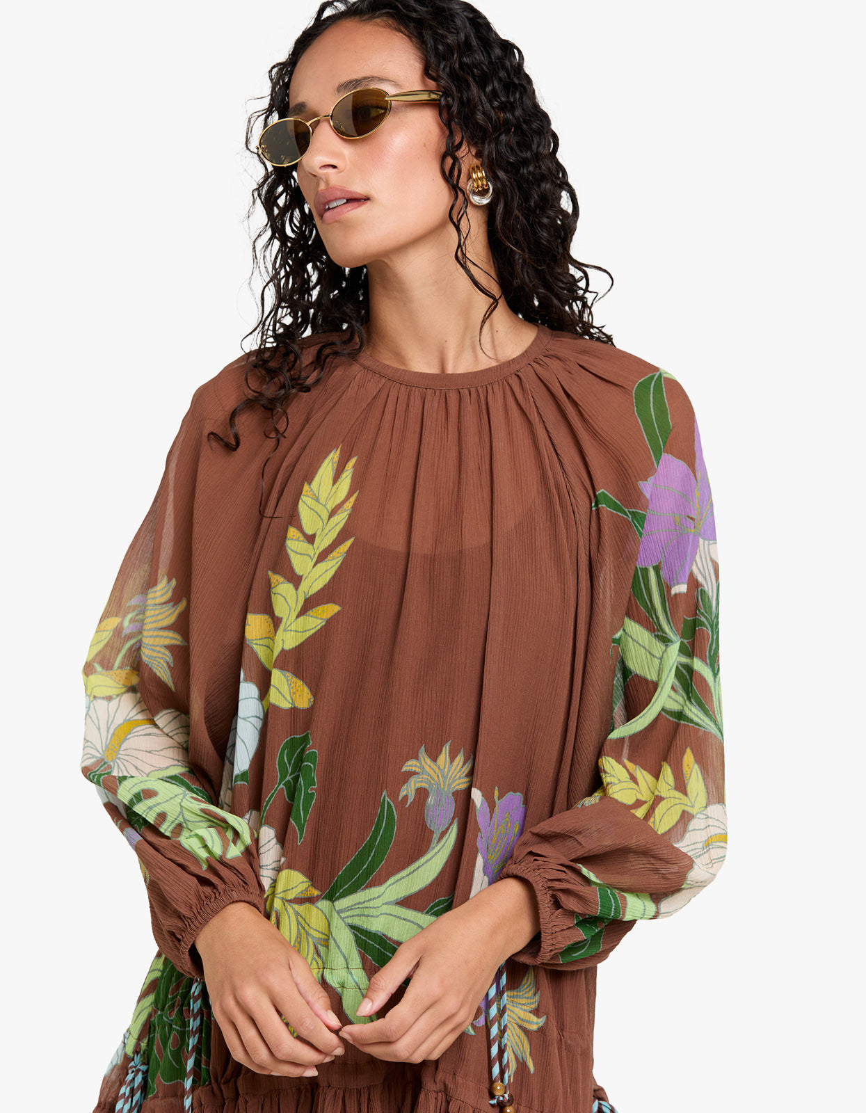 Alfie Ruched Mini Dress - Chocolate