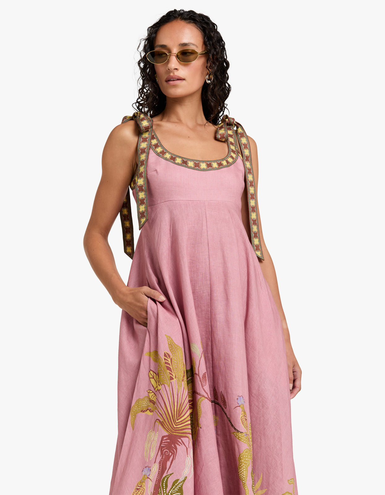 strapless open back dress Alemais - Zuri Ballet Sundress - Rose