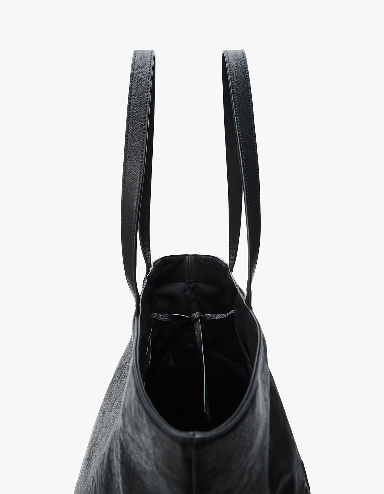 Punch Tote - Black Leather