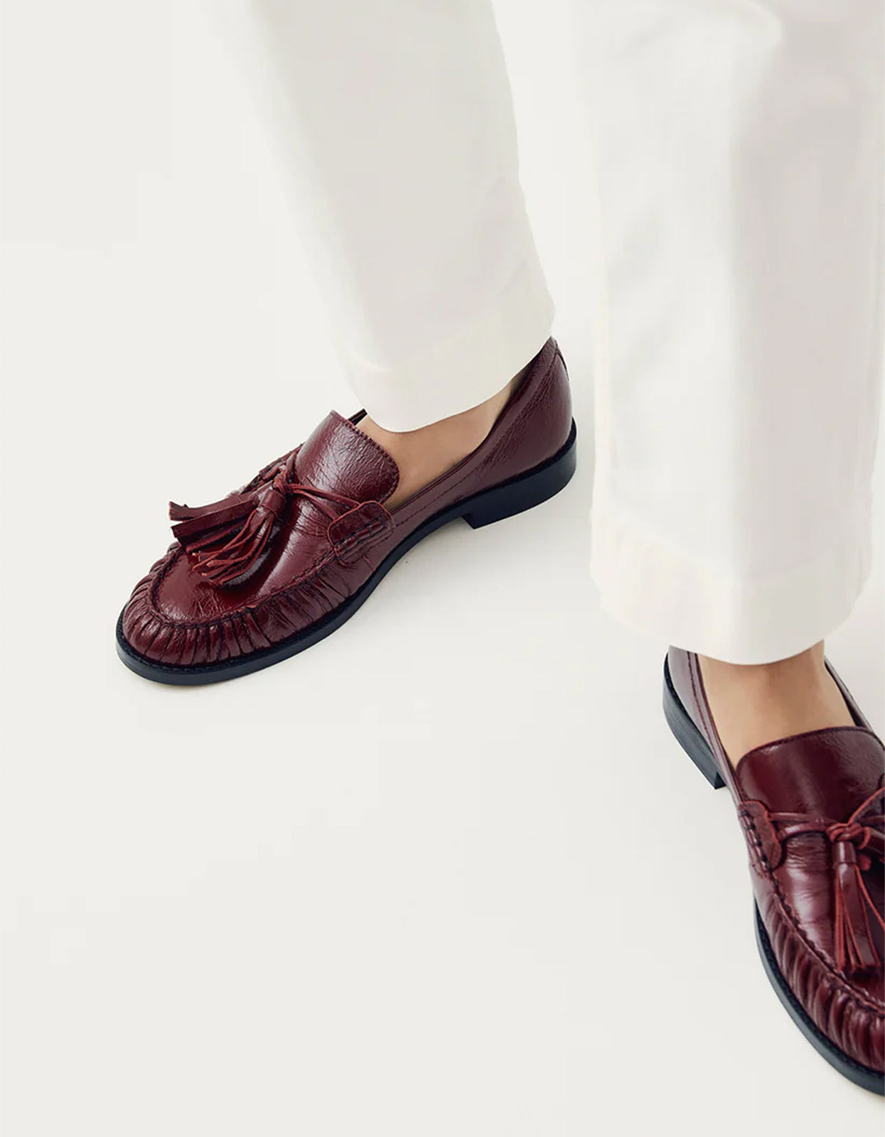 Marietta Onix Leather Loafers - Burgundy