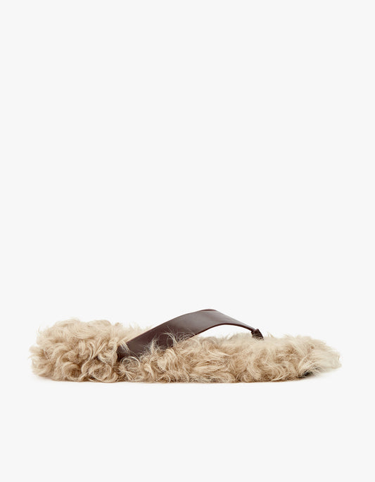 Fella Sandal - Choc Leather/Shearling