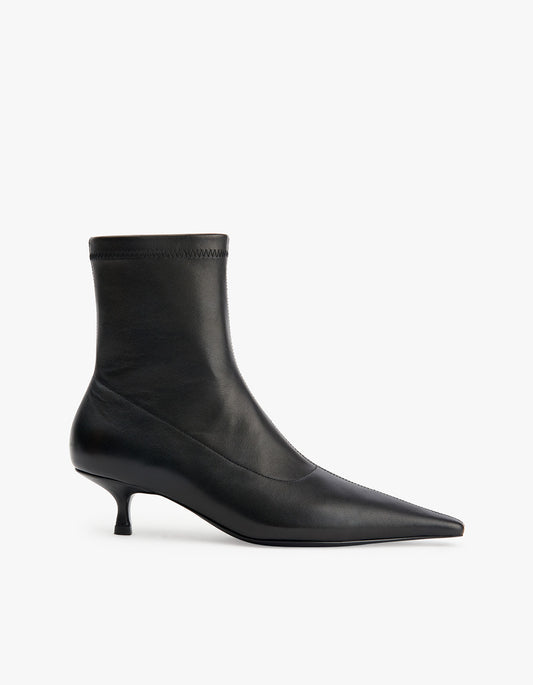 Gemma Boot - Black Stretch Leather