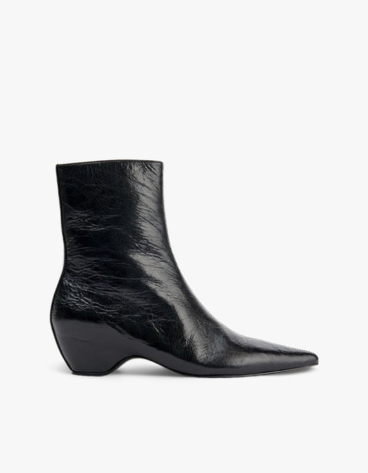 Easton Boot - Black Oily Crinkle Leather