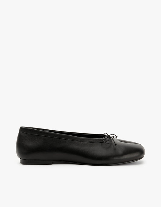 Lana Tabi Ballet Flat - Black Leather