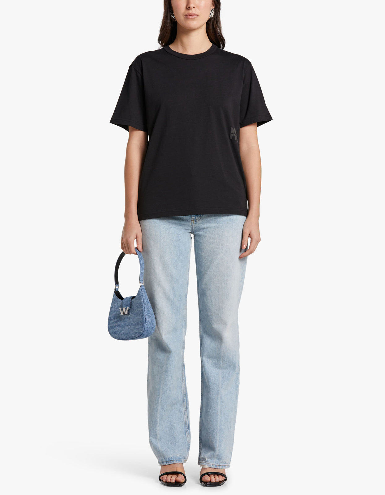 Alexander Wang Jersey logo crop T-shirt - Luxed