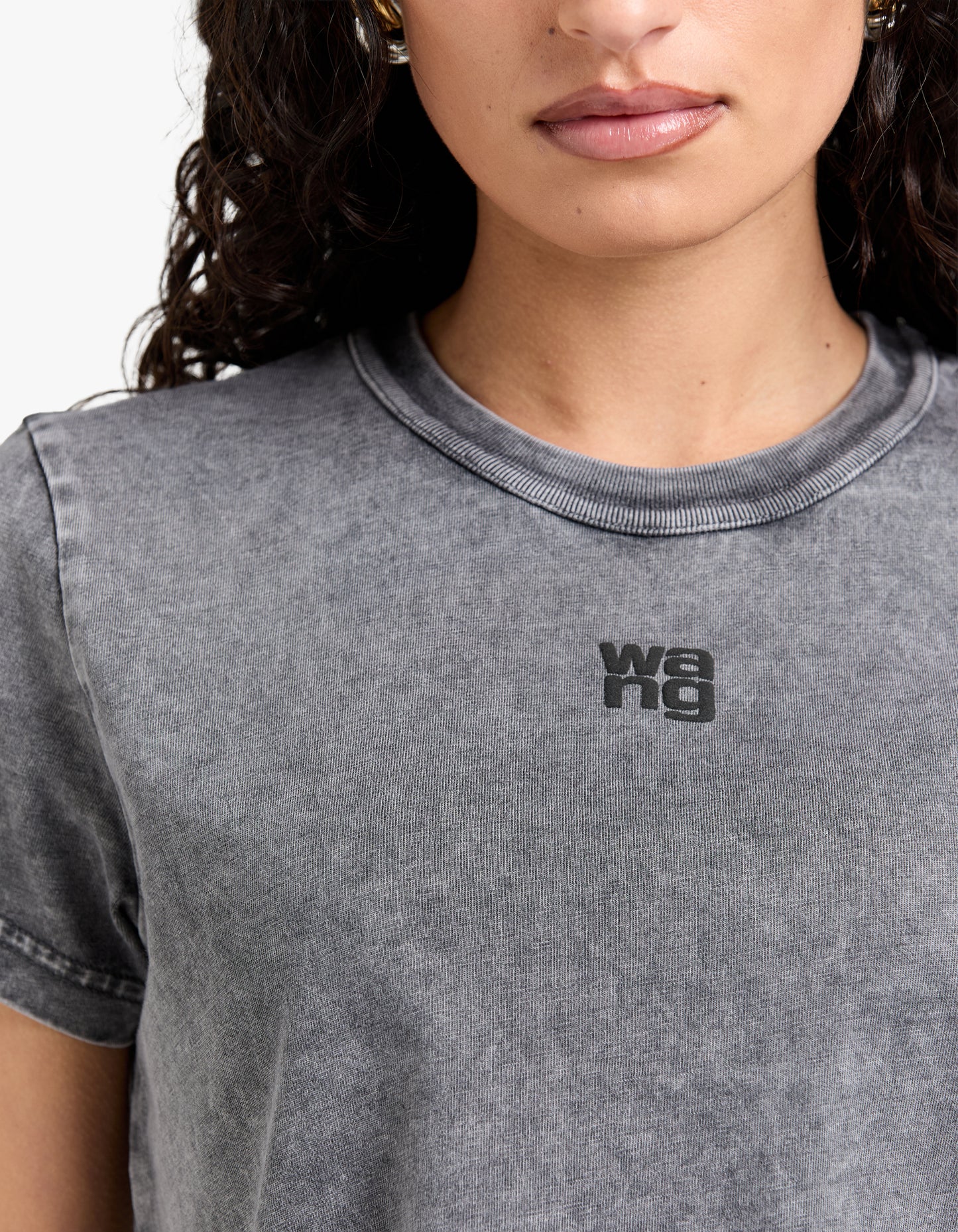 Essential Jsy Shrunken Tee W/ Puff Logo - Washed Granite