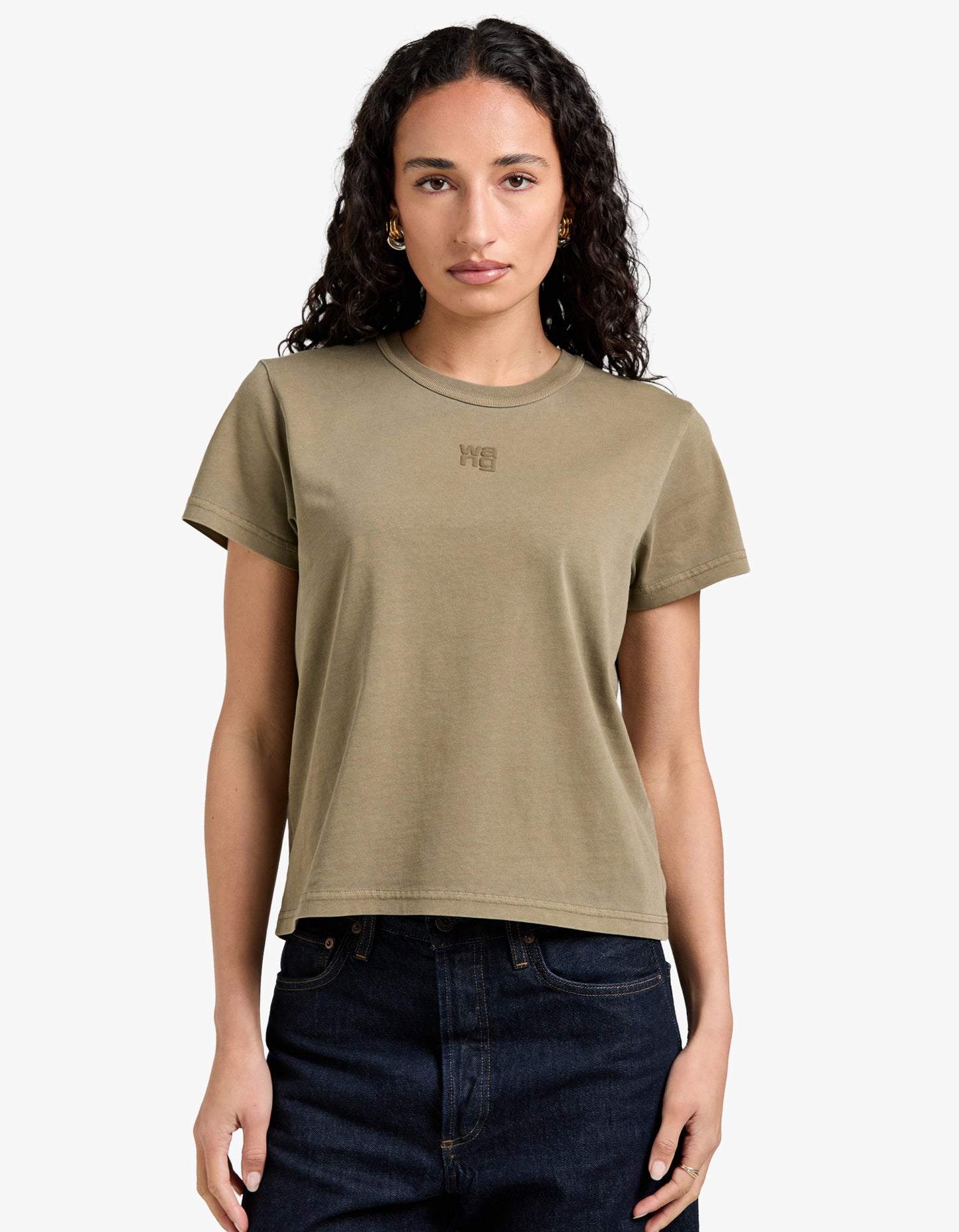 Essential Jsy Shrunken Tee W/ Puff Logo - Washed Walnut