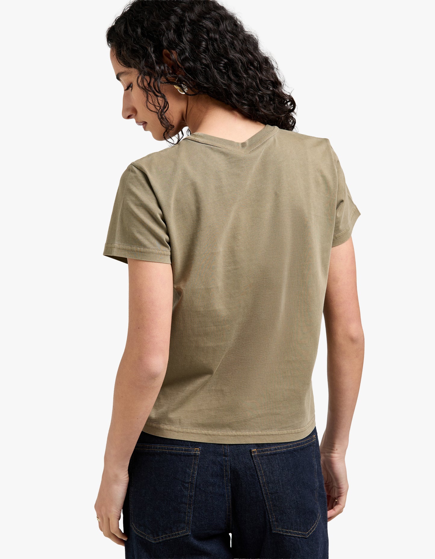 Essential Jsy Shrunken Tee W/ Puff Logo - Washed Walnut