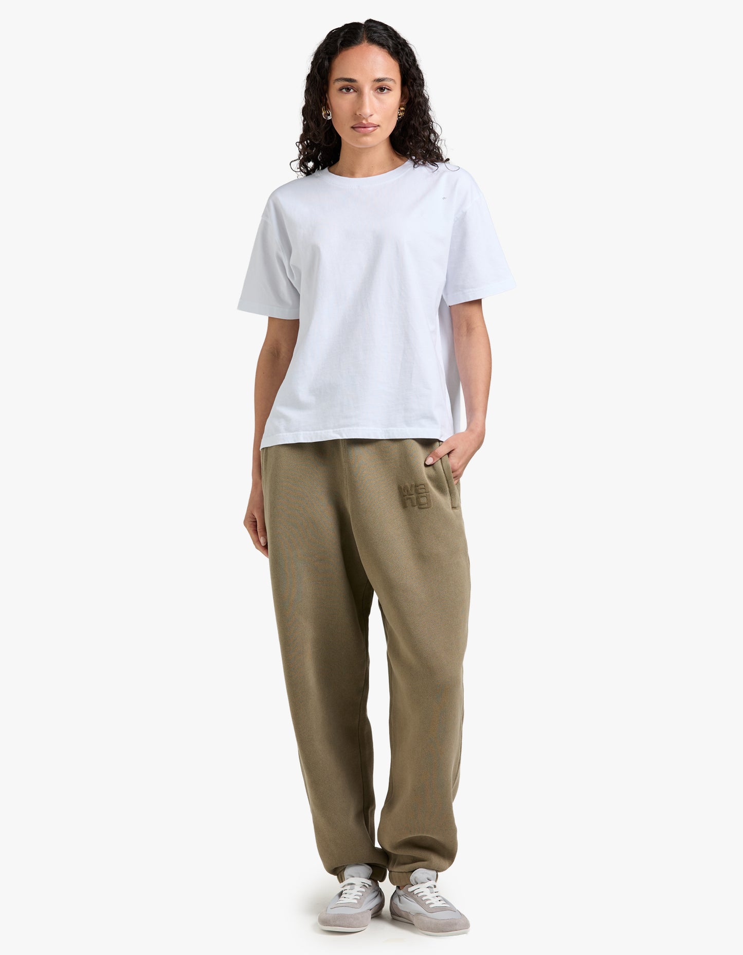 Essential Terry Classic Sweatpant Puff Paint Logo - Washed Walnut