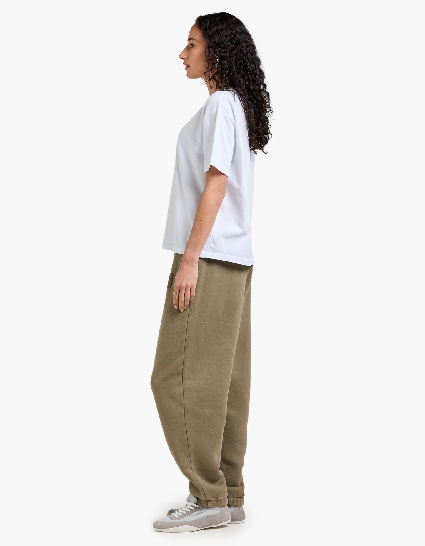 Essential Terry Classic Sweatpant Puff Paint Logo - Washed Walnut