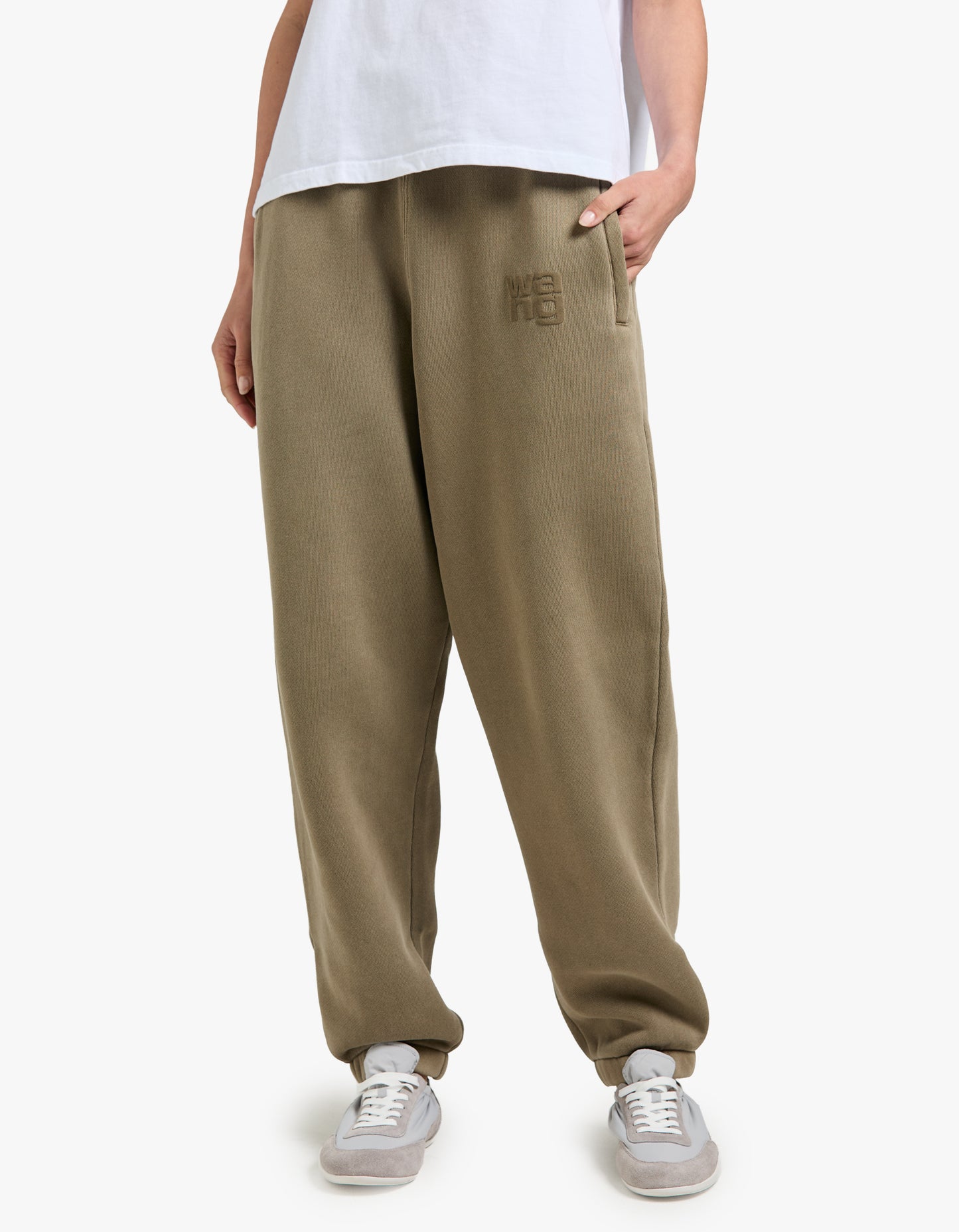 Essential Terry Classic Sweatpant Puff Paint Logo - Washed Walnut