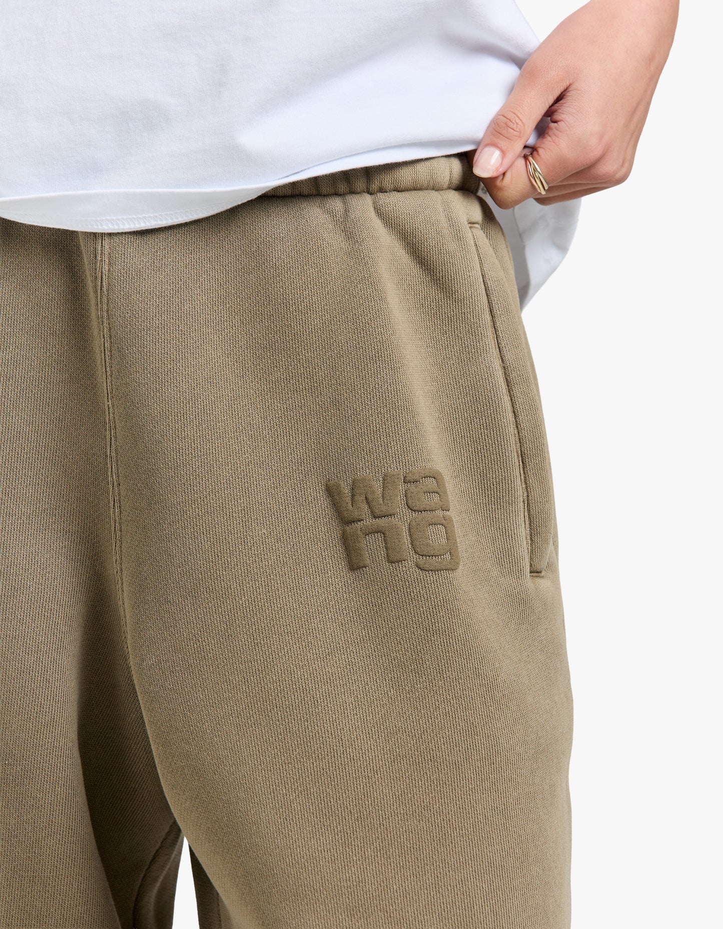 Essential Terry Classic Sweatpant Puff Paint Logo - Washed Walnut