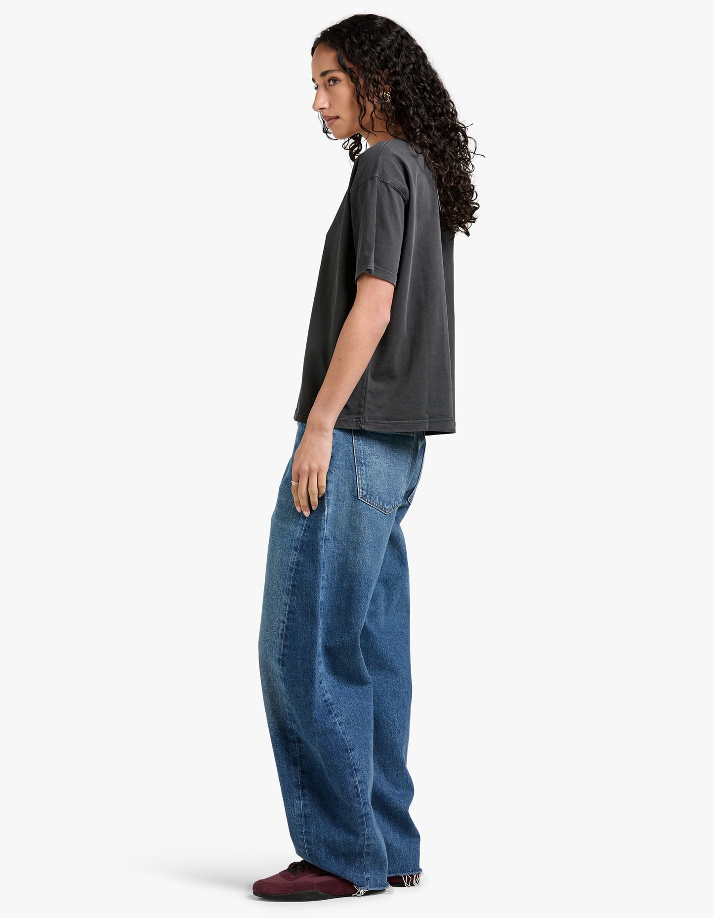 Womens T-Shirt Fizvalley - Vintage Carbon