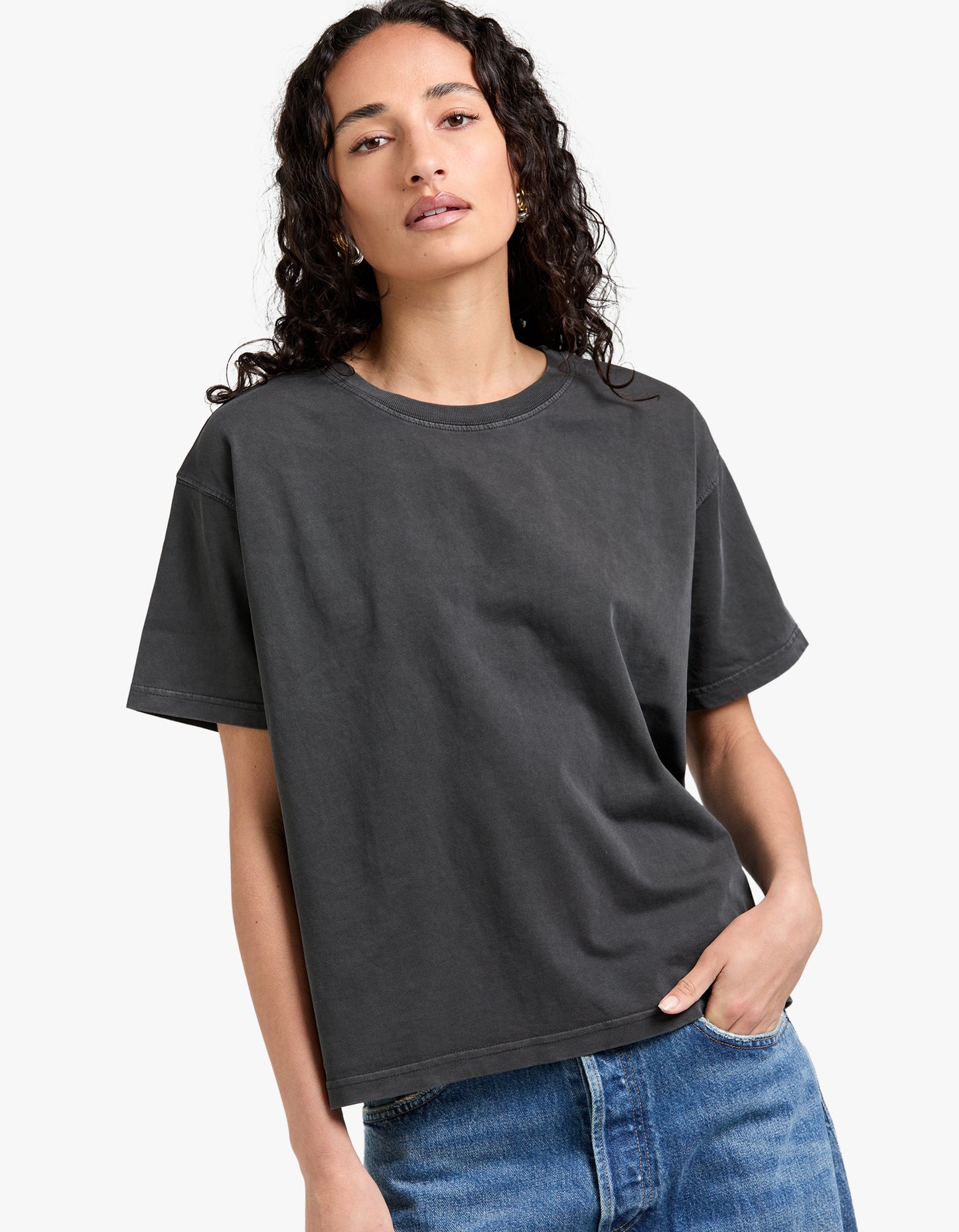 Womens T-Shirt Fizvalley - Vintage Carbon