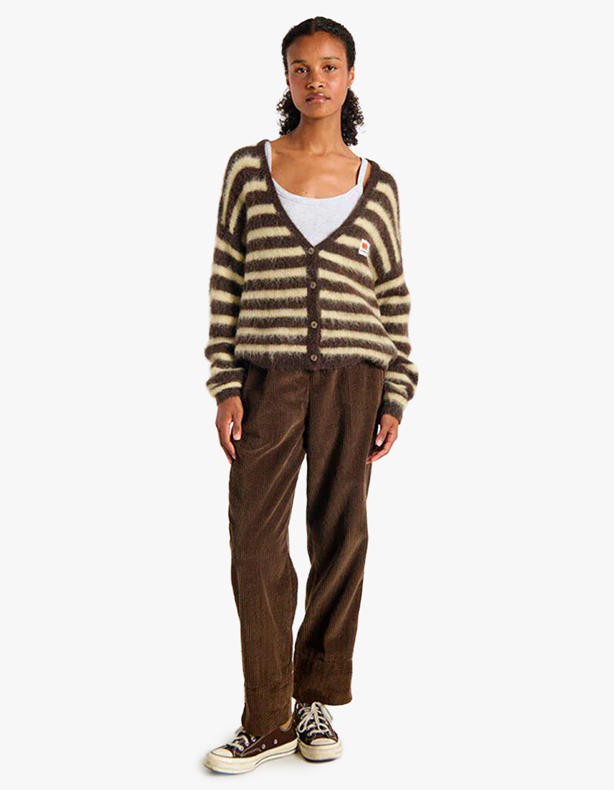 Womens Cardigan Nenybay - Root Striped Soy
