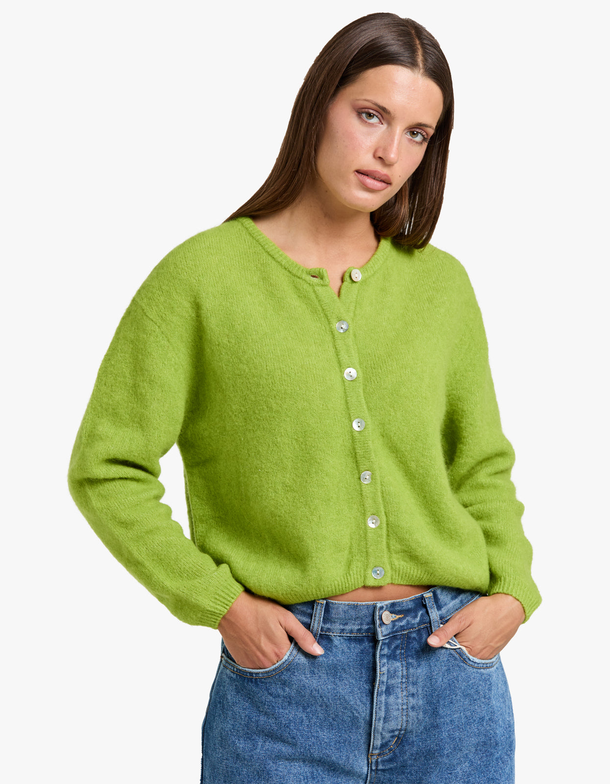 Womens Cardigan Vitow - Moss Melange – Superette