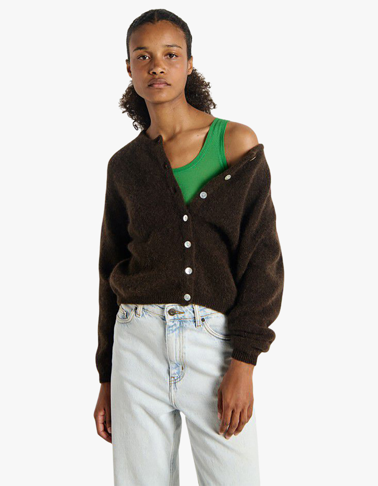 Womens Cardigan Vitow - Coffee Melange