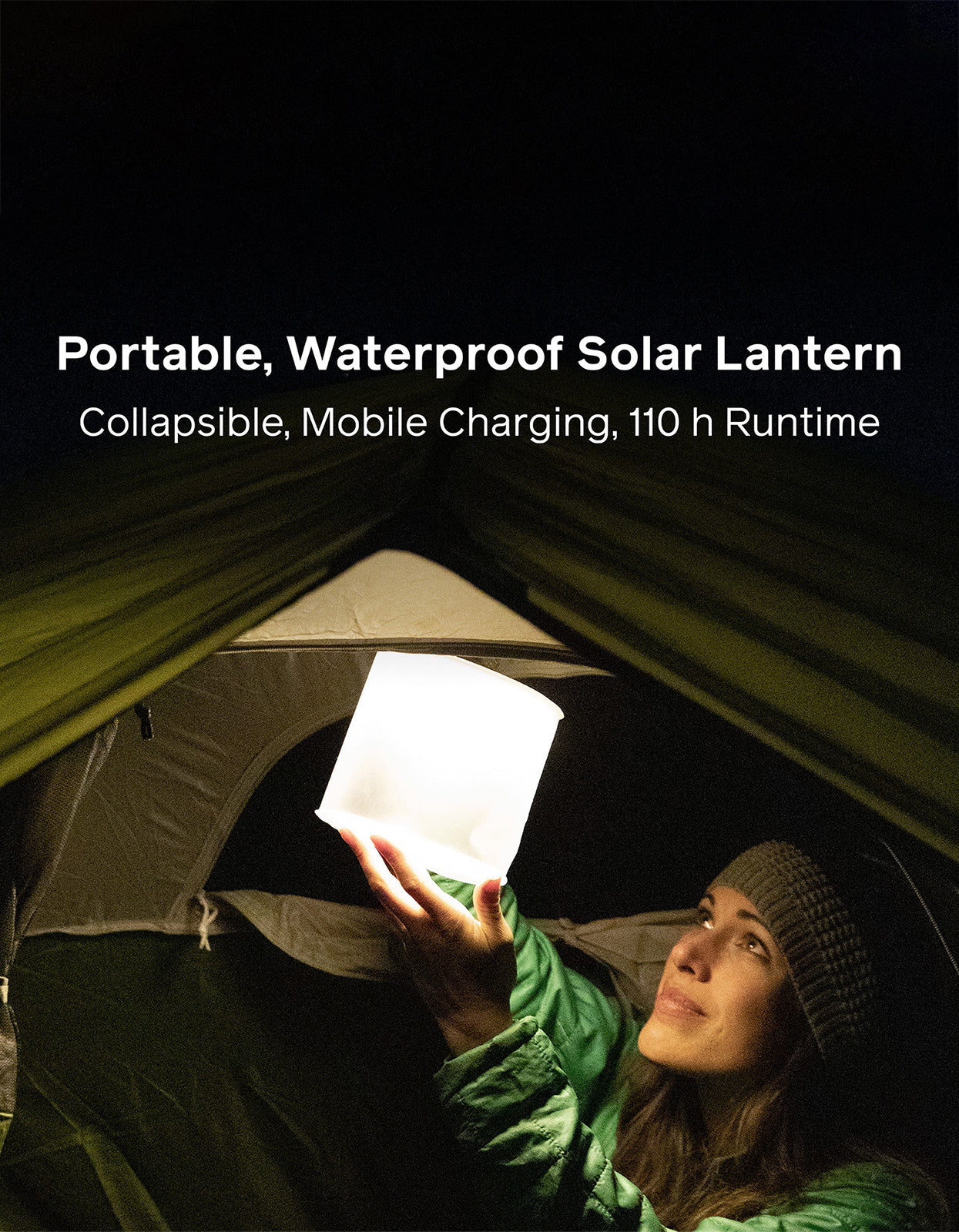 Luci Charge 360 Rechargable Solar Lantern - Black