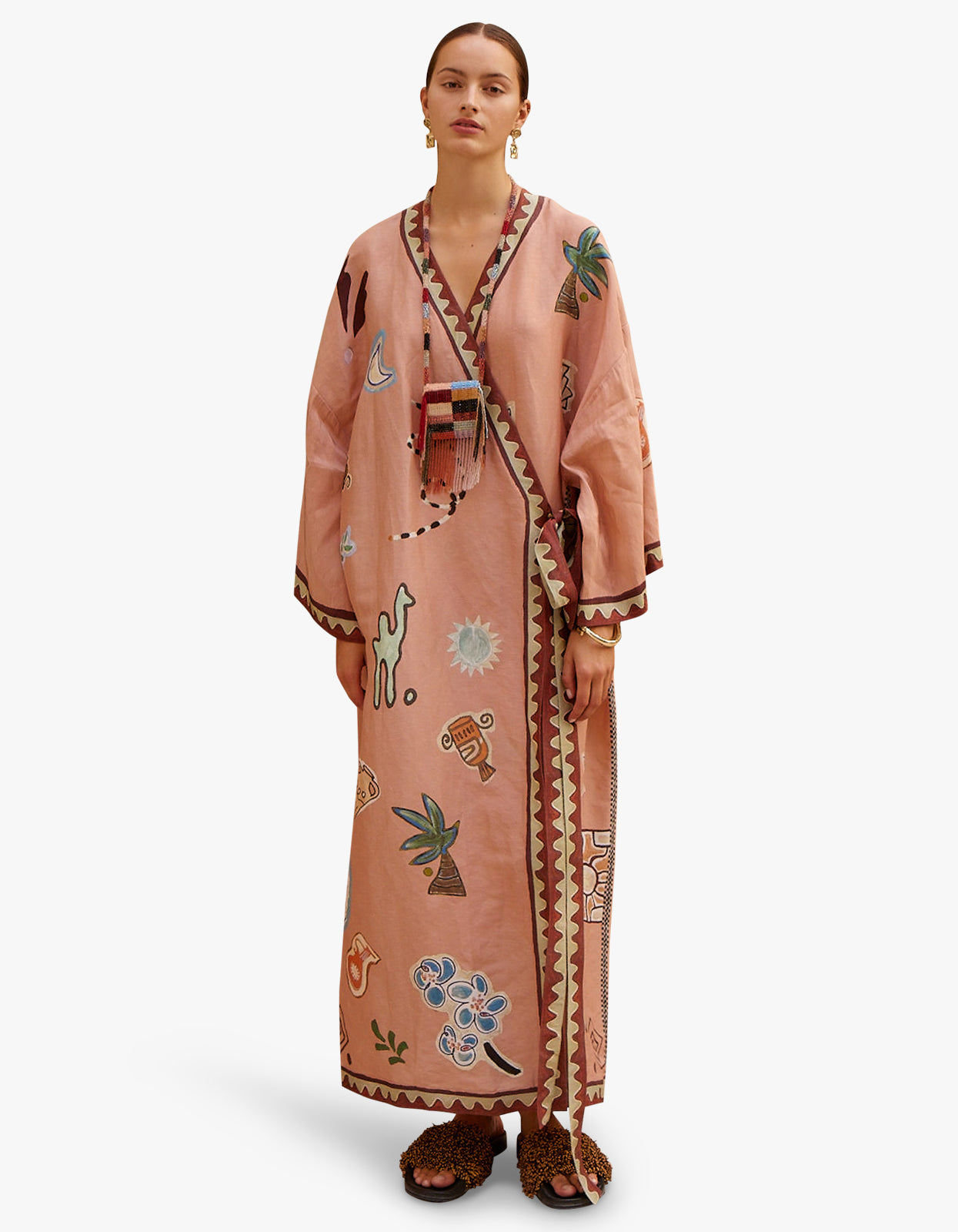 Laurence Wrap Midi Dress - Pink