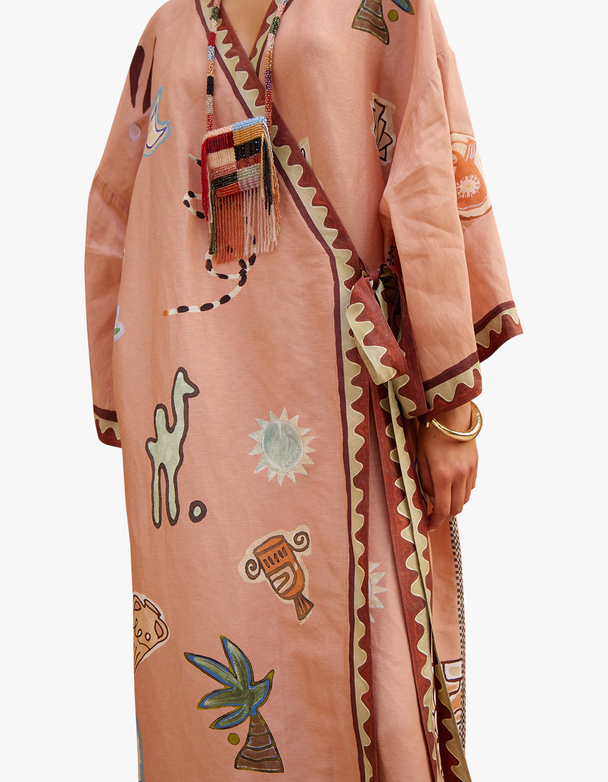 Laurence Wrap Midi Dress - Pink