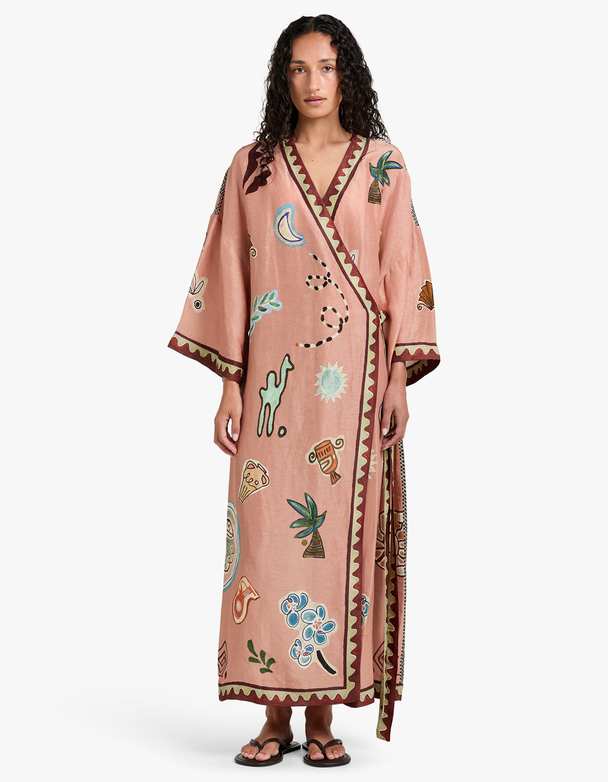 Laurence Wrap Midi Dress - Pink