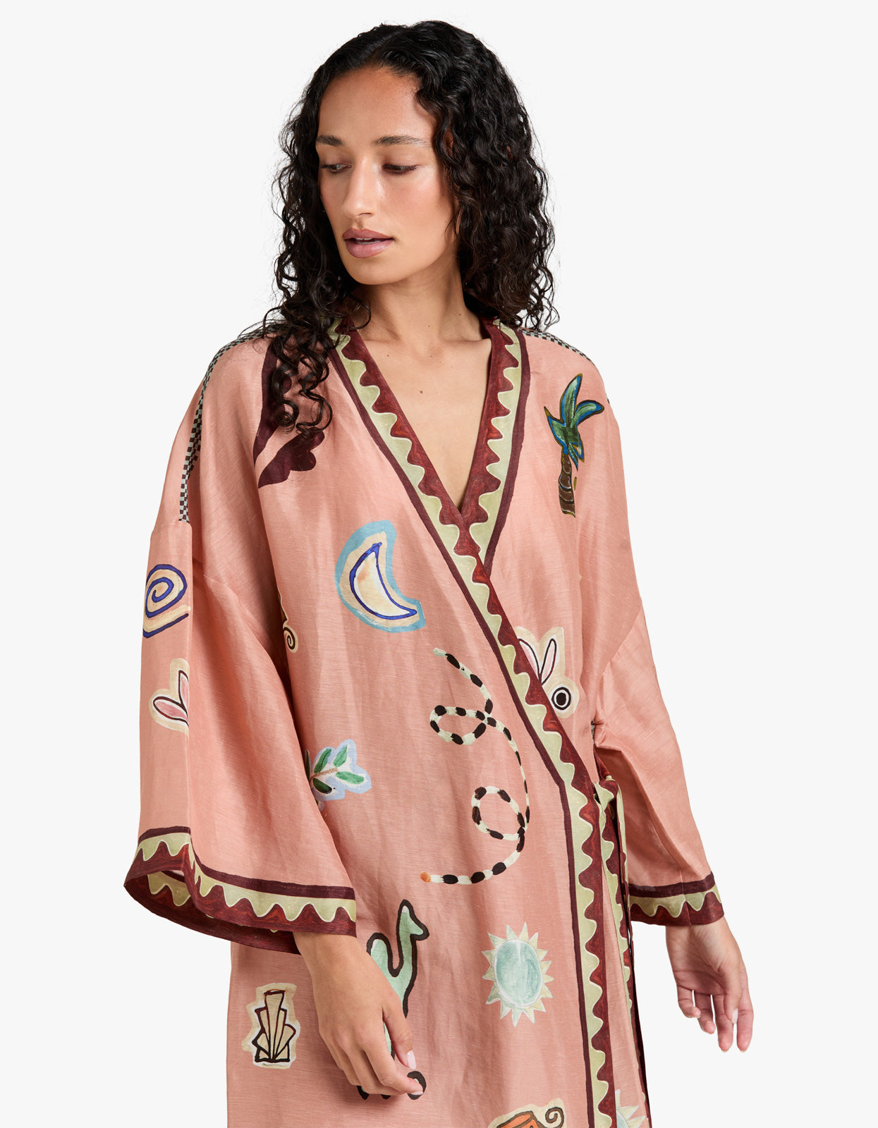 Laurence Wrap Midi Dress - Pink