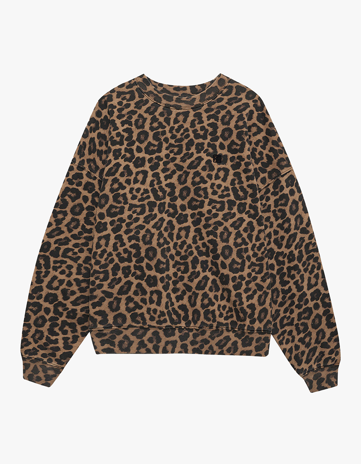 Miles Sweatshirt - Black And Brown Leopard
