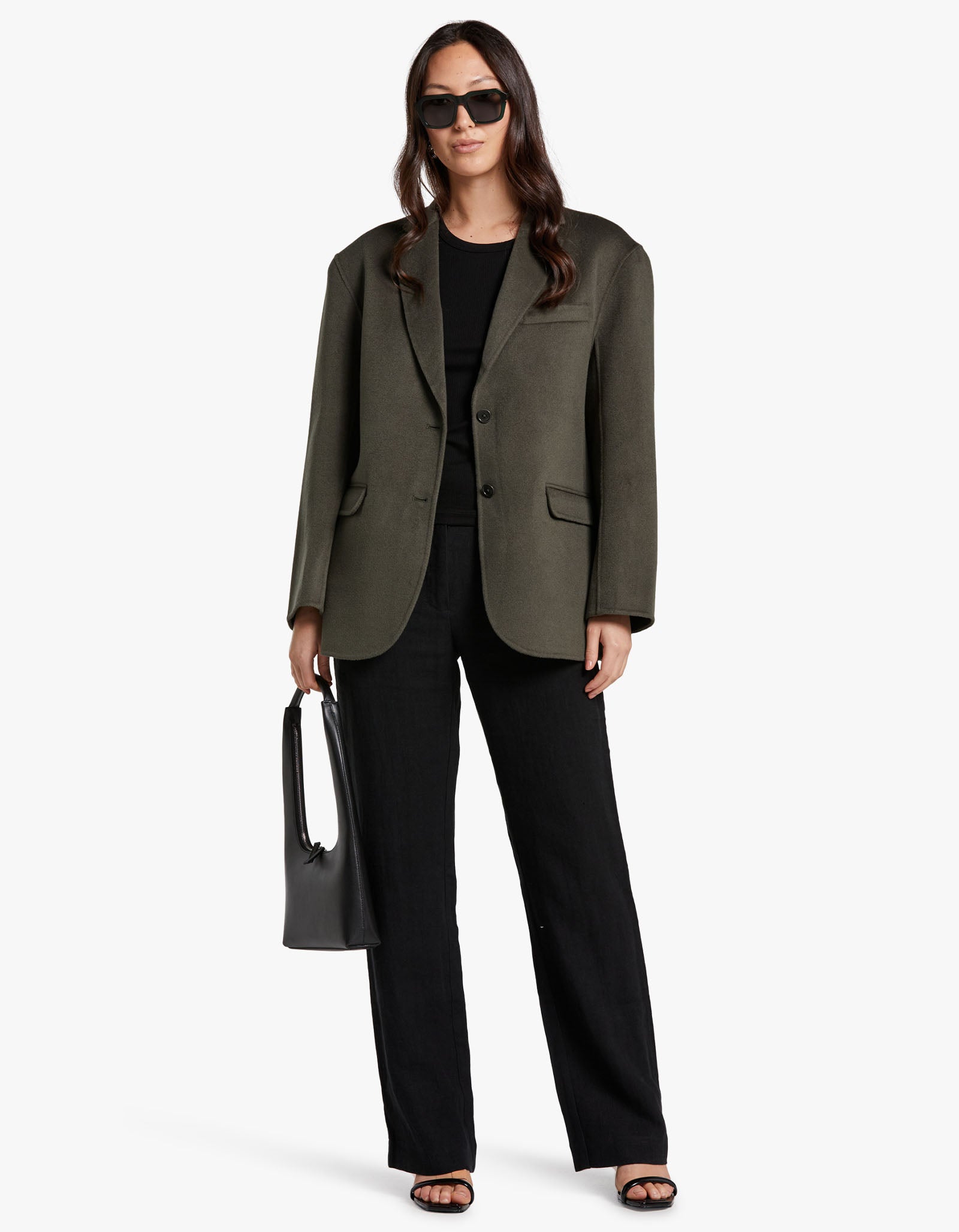 Superette Quinn Blazer Olive Cashmere Blend