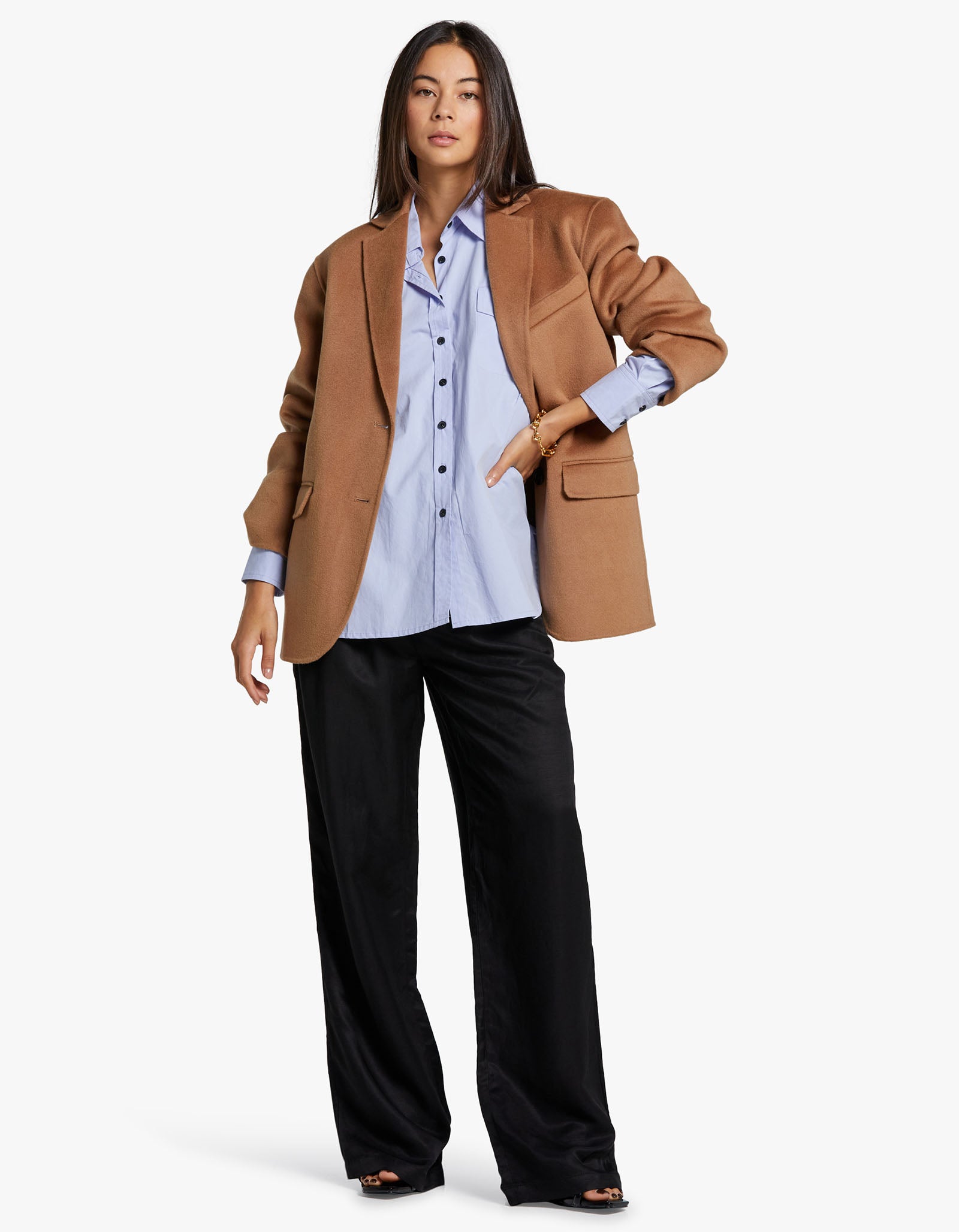 Superette Quinn Blazer Camel Cashmere Blend