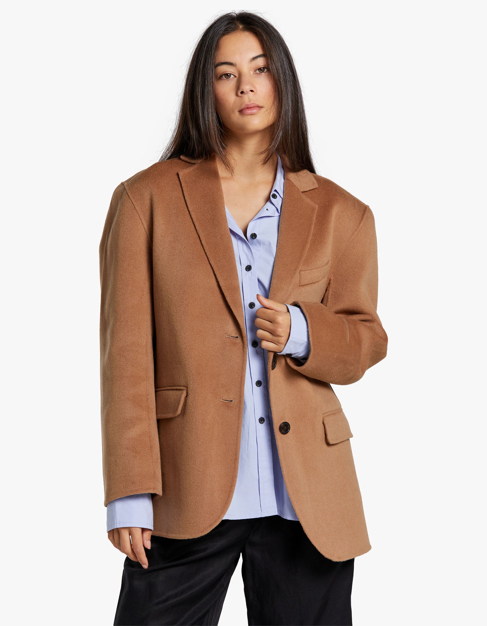 Superette Quinn Blazer Camel Cashmere Blend