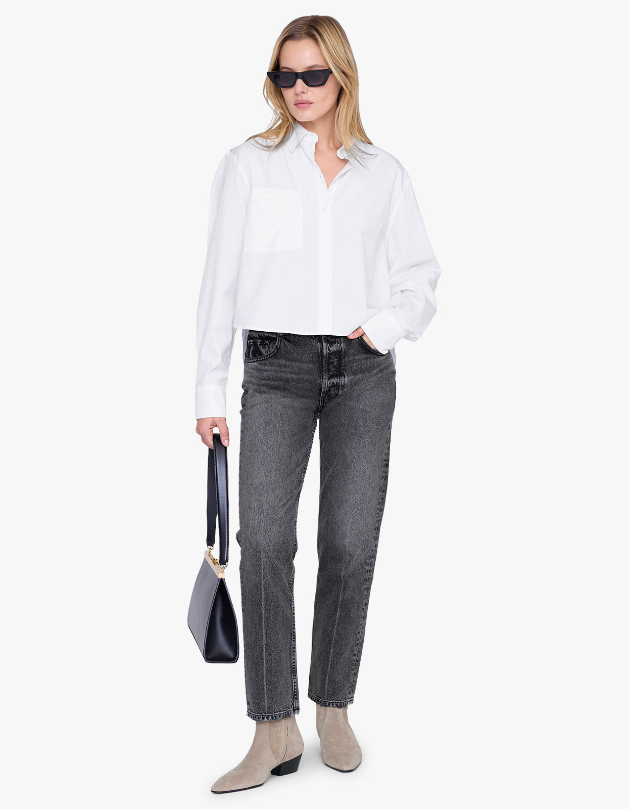 Essie Cropped Shirt - White