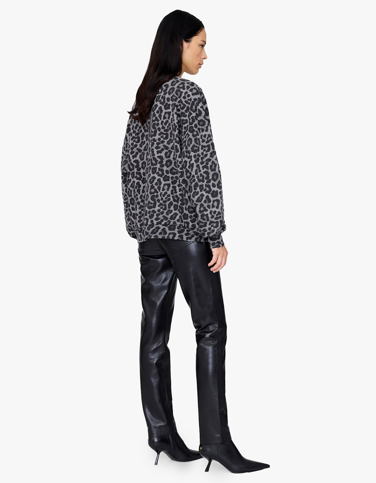 Miles Sweatshirt - Grey Leopard