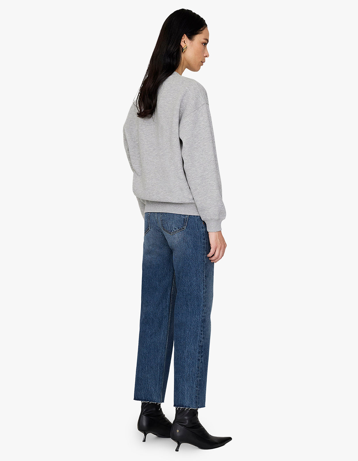 Spencer Sweatshirt Anine Bing - Medium Heather Grey With Navy