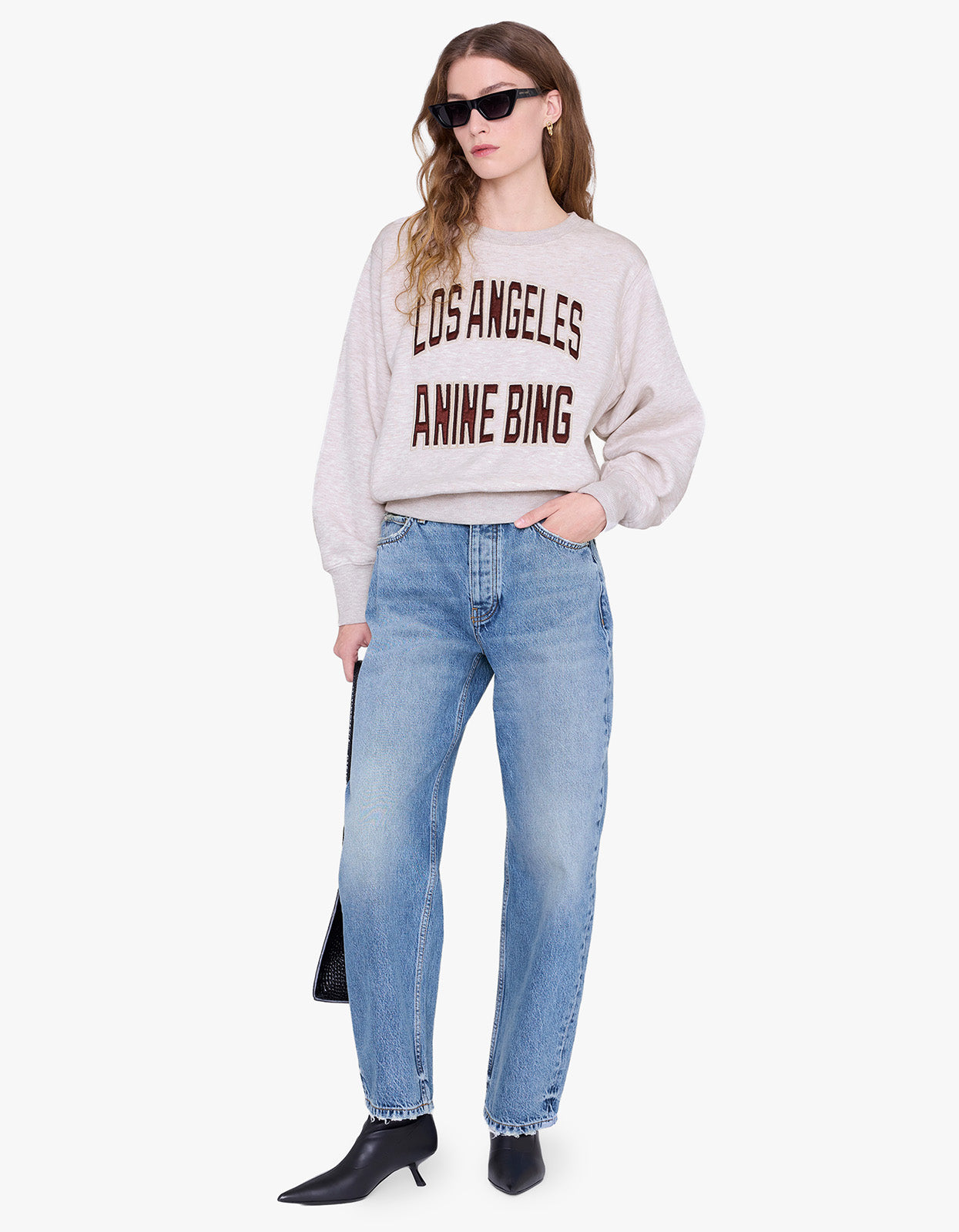 Harry Shrunken Sweatshirt La - Oatmeal Melange