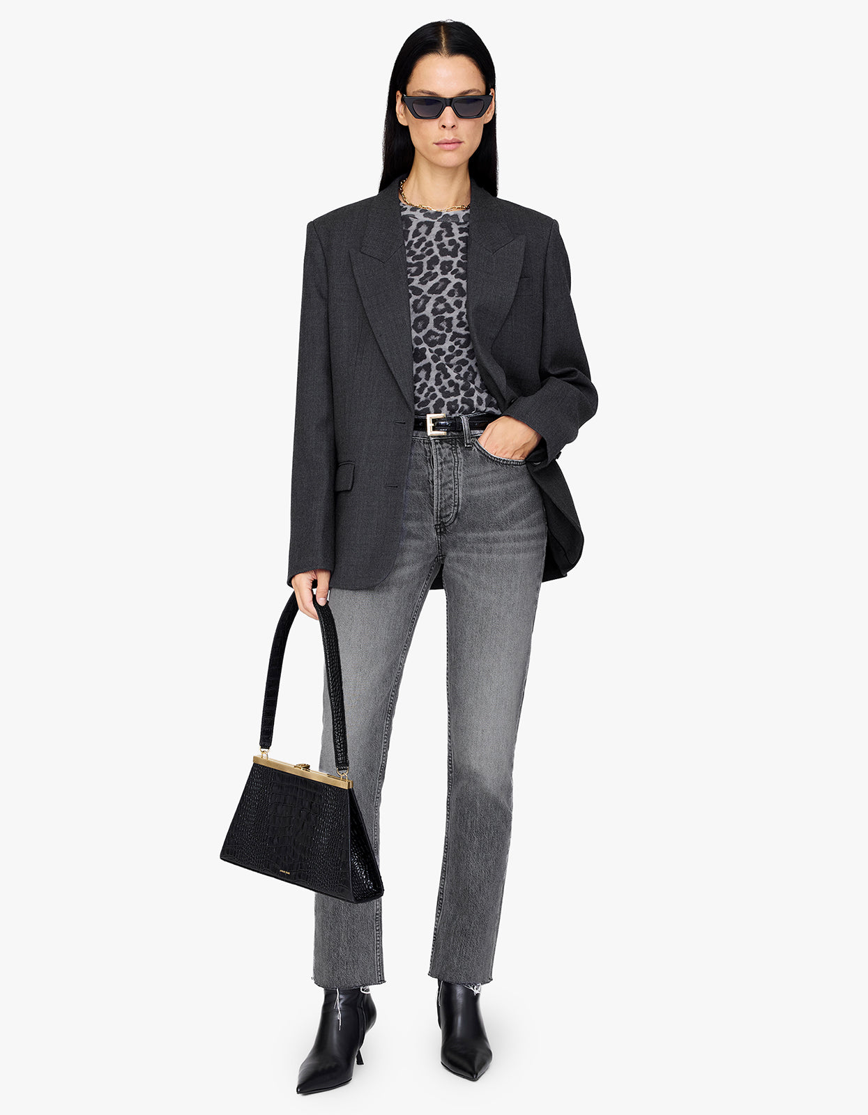 Cohen Tee - Grey Leopard