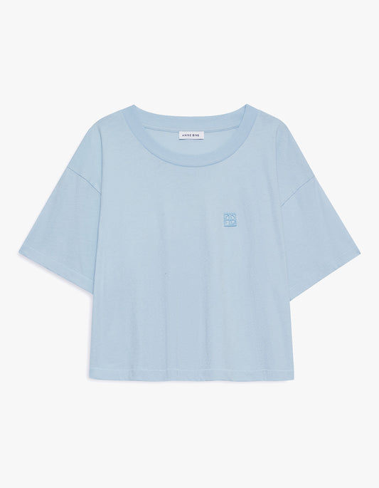 Johnny Cropped Tee Framed Monogram - Pale Blue