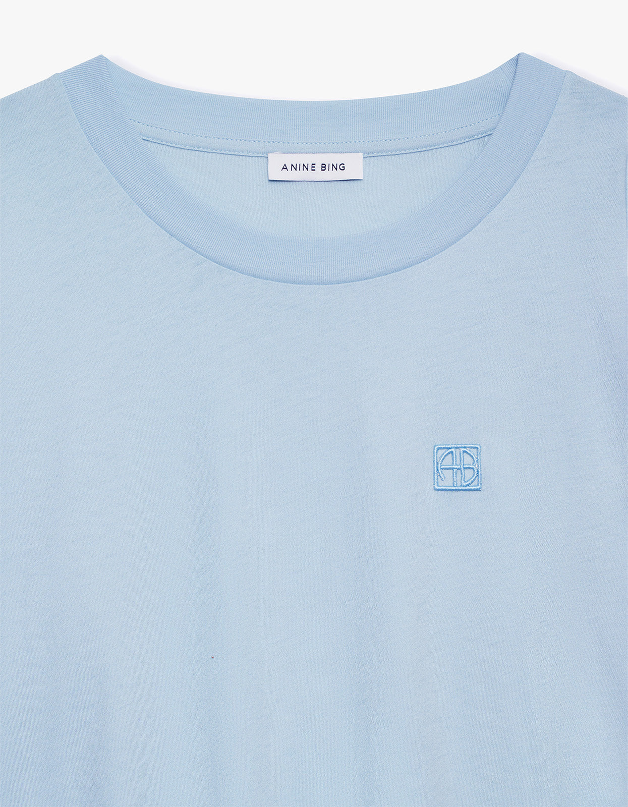 Johnny Cropped Tee Framed Monogram - Pale Blue