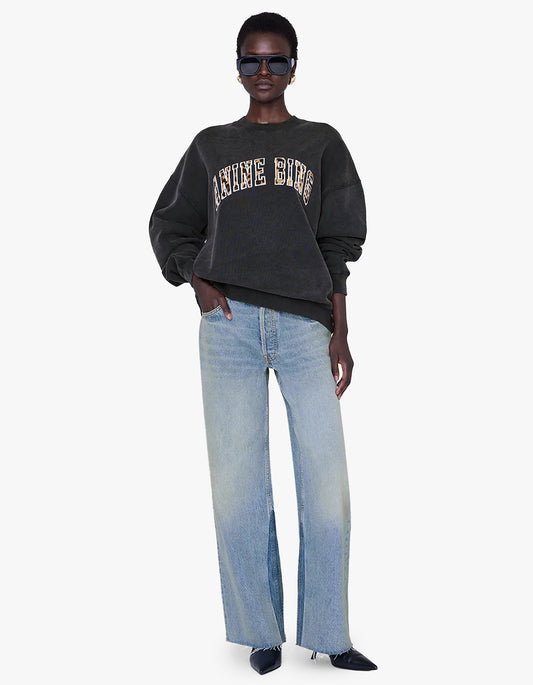 Miles Sweatshirt Anine Bing Leopard - Washed Black