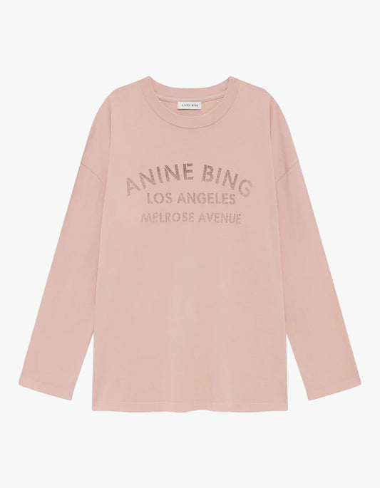 Ivan Long Sleeve Melrose Stencil - Washed Blush
