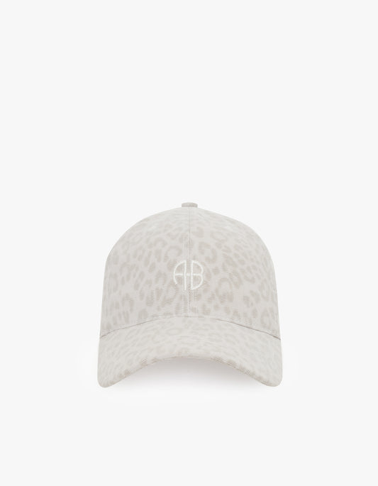 Jeremy Baseball Cap Ab - Washed White Leopard