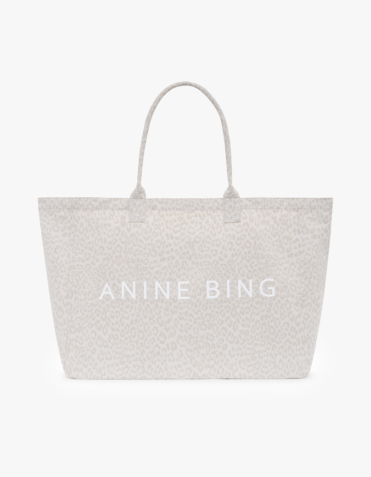 Leo Canvas Tote - Washed White Leopard