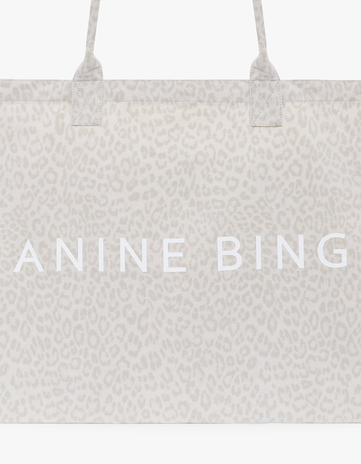 Leo Canvas Tote - Washed White Leopard