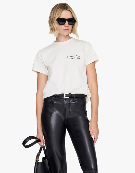 Shelley Tee I See You I Love You - Washed Cream