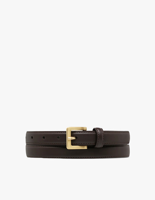 In Your Eyes Belt - Choc Nappa/Gold