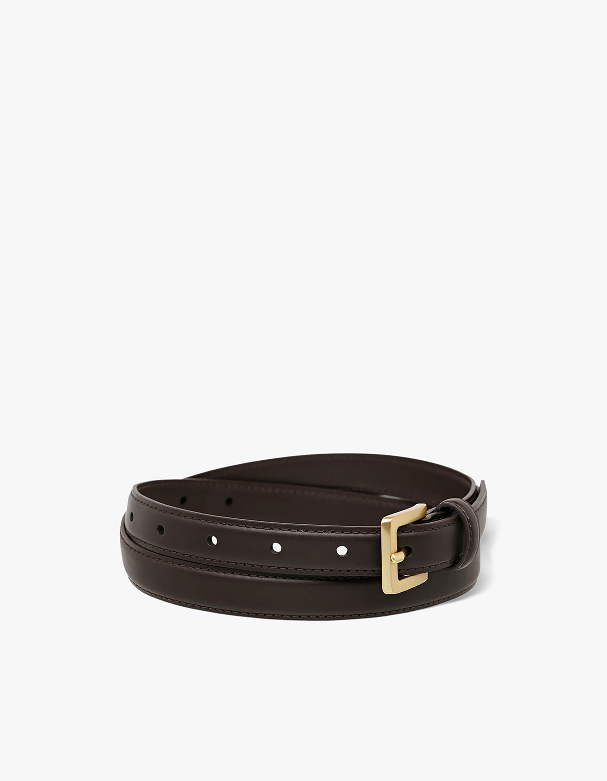 In Your Eyes Belt - Choc Nappa/Gold