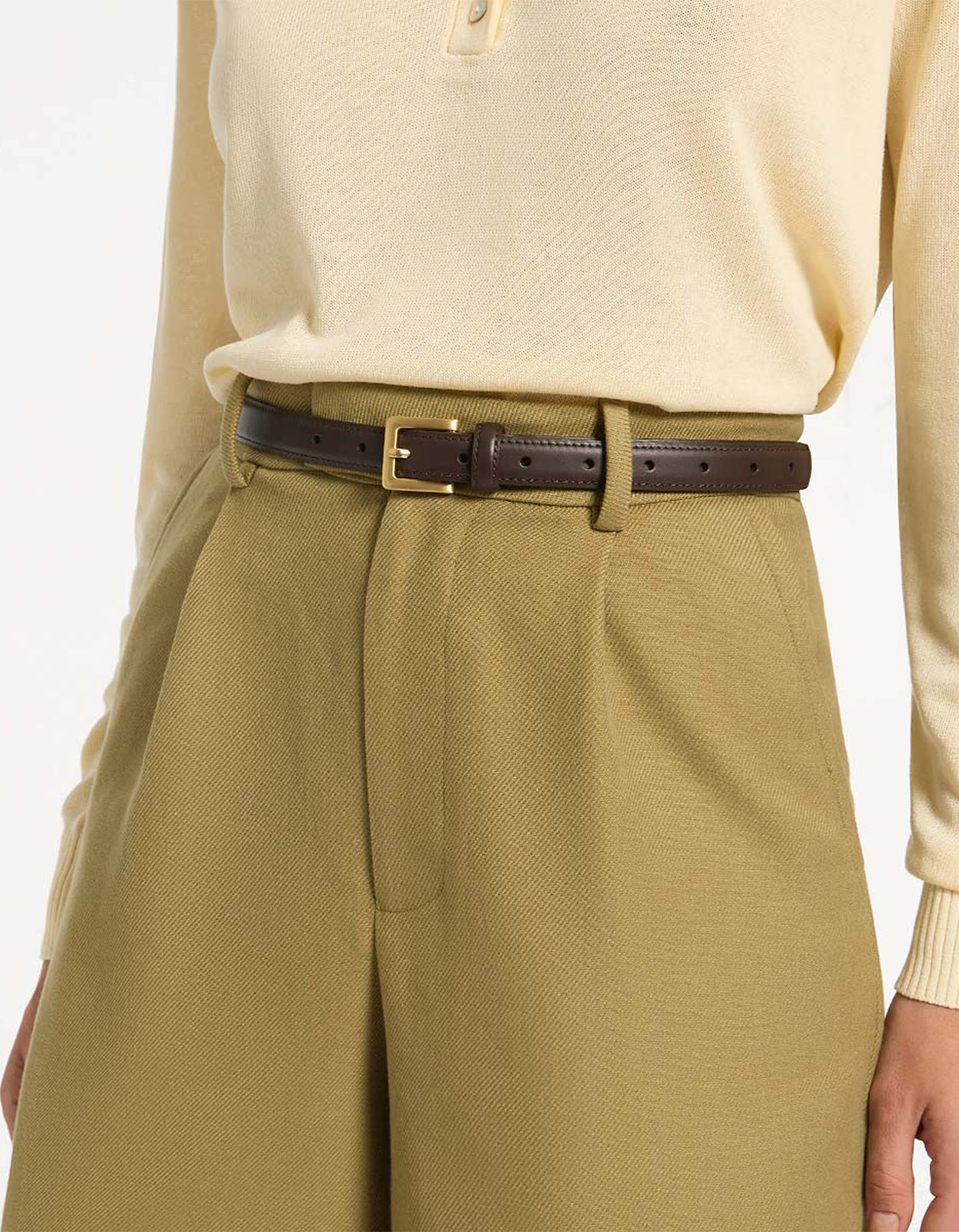 In Your Eyes Belt - Choc Nappa/Gold