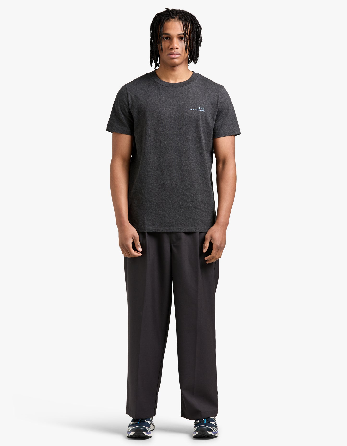 Standard Item GOTS T Shirt - Anthracite China/Blue