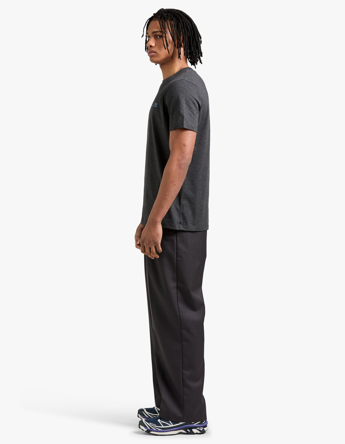 Standard Item GOTS T Shirt - Anthracite China/Blue