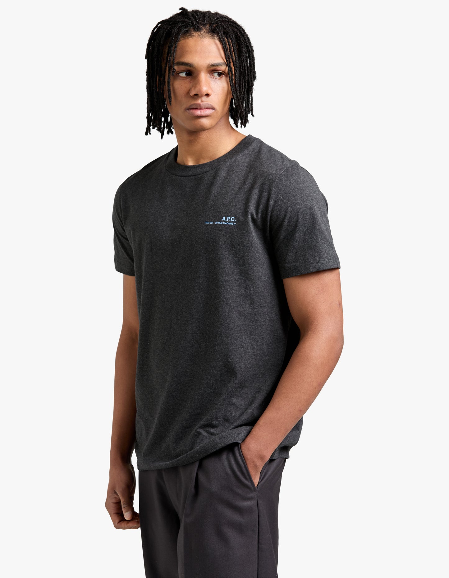 Standard Item GOTS T Shirt - Anthracite China/Blue