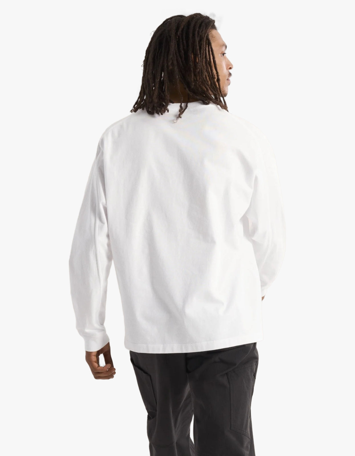Kragg Cotton L/S T Shirt Mens - White Light/Black